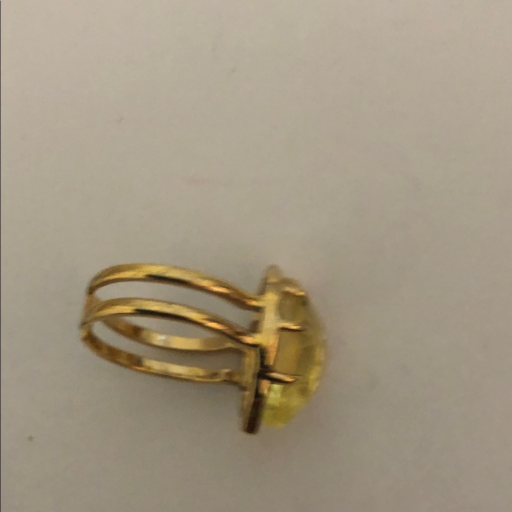 Stella & Dot Arabesque Yellow Crystal Adjustable Ring - Picture 2 of 5